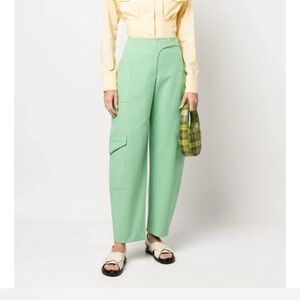 Ganni Green Barrel Cargo Pants